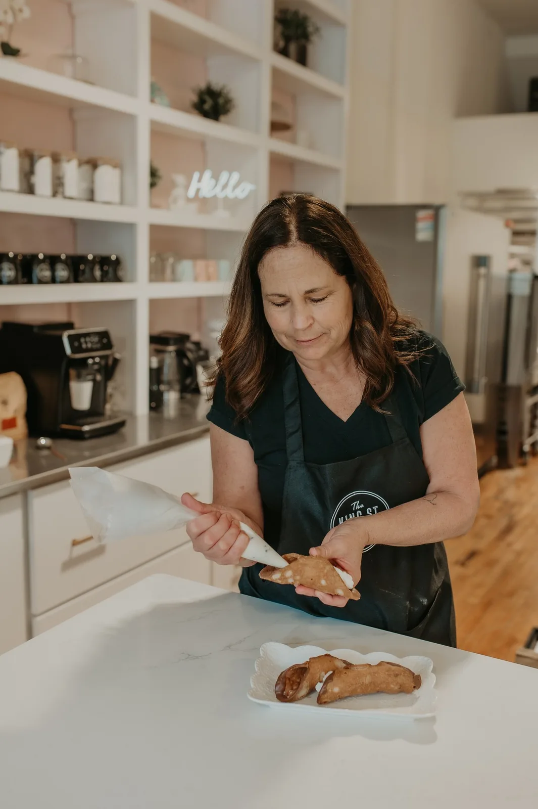 Lisa at the counter of The King St. Cafe