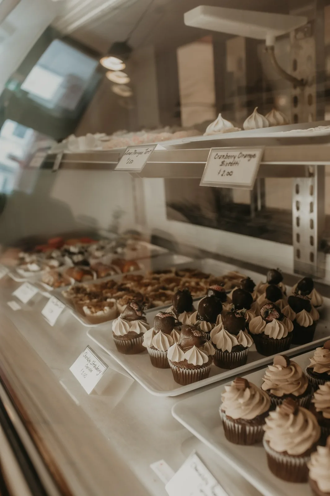 The pastry case at The King St. Cafe